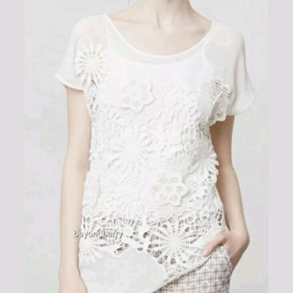 ANTHROPOLOGIE Yoana Baraschi Embroidered Top
